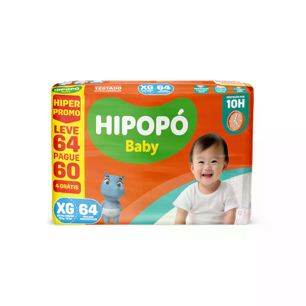 Fralda Infantil Hipopó Baby Hiper