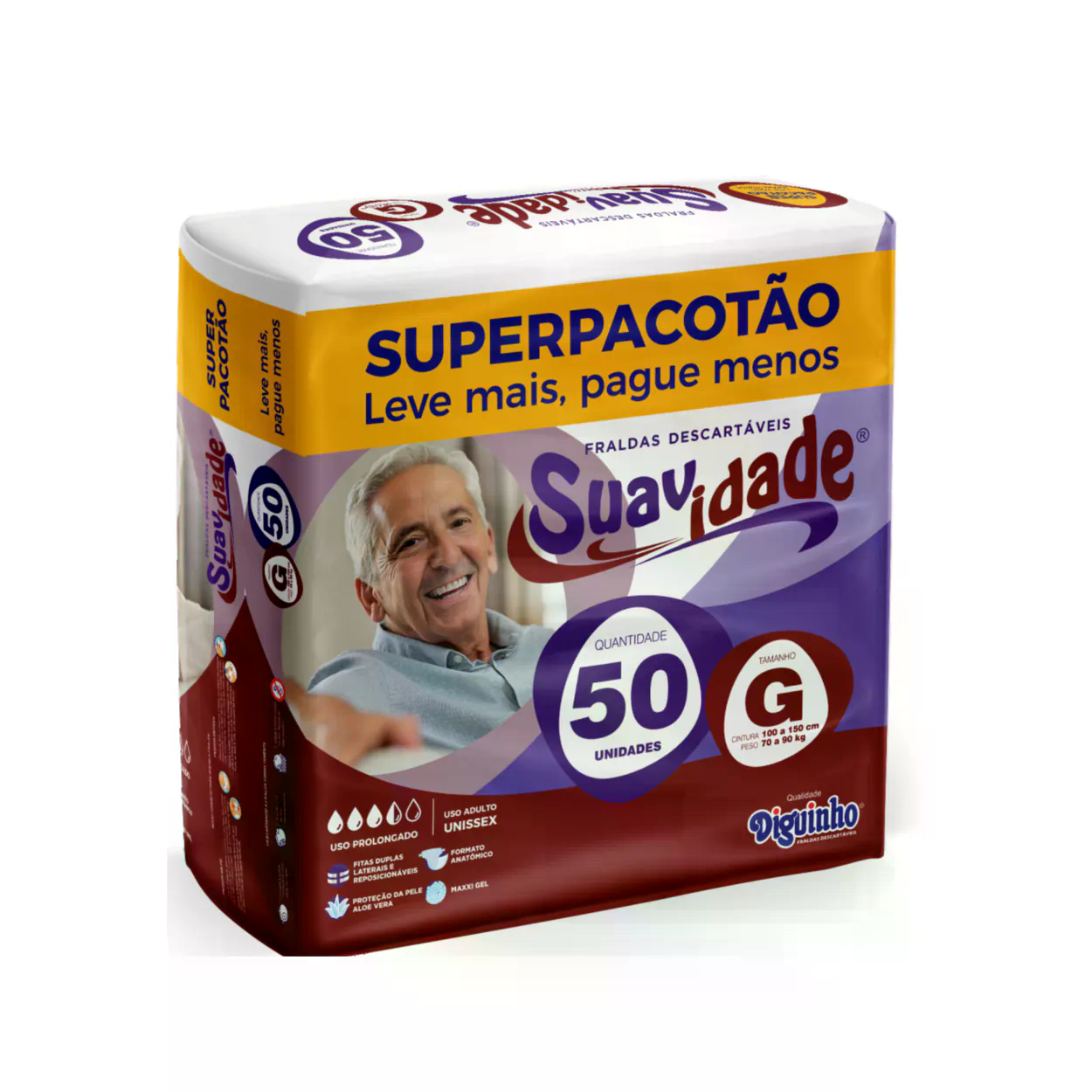 Fralda Adulto Suavidade Super Pacotão